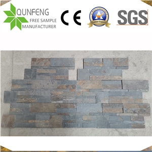 China 18*35CM Natural Split Multicolor Stone Slate Wall Panel
